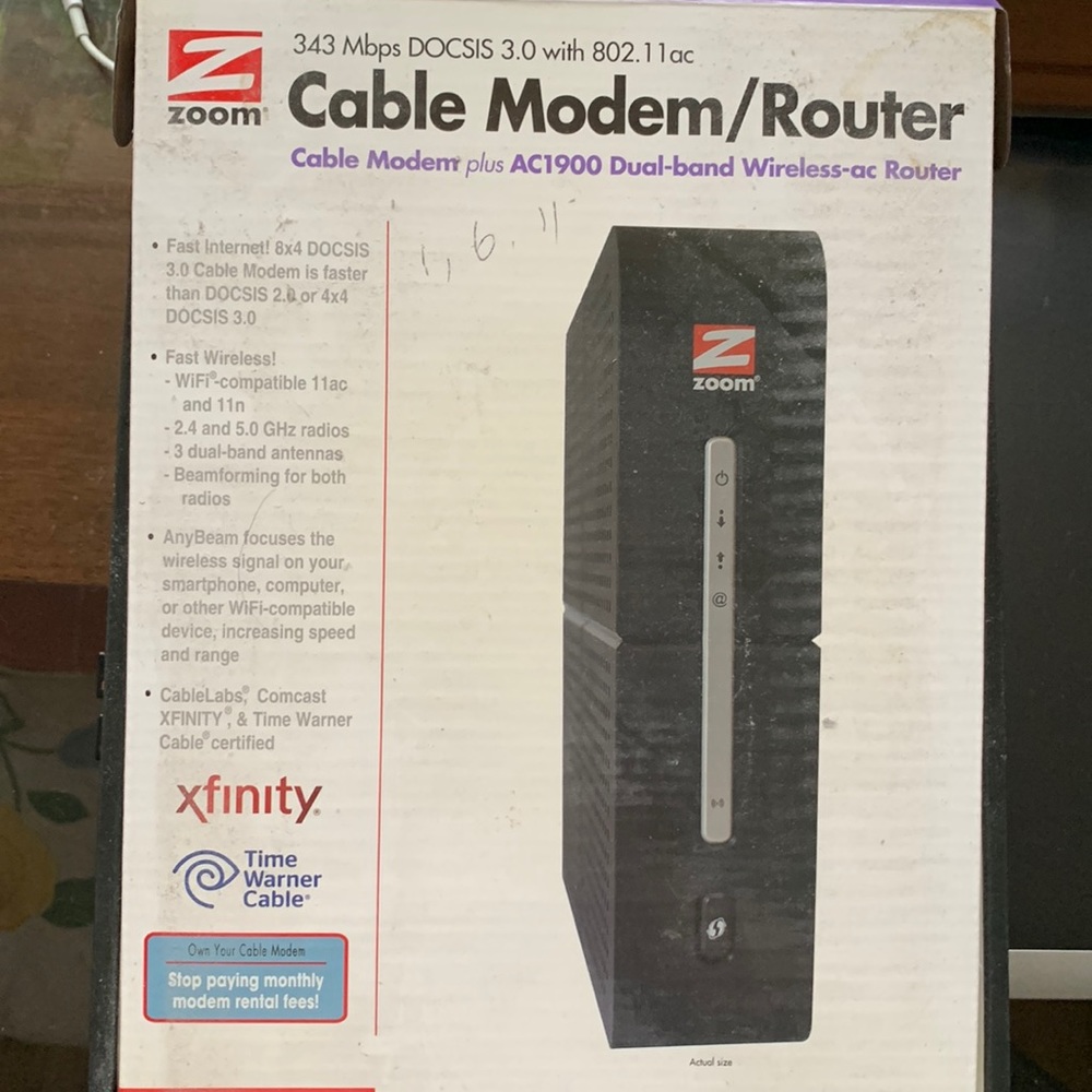 Cable modem / router combination with 343 Mbps DOCSIS 3.0 with 802.11 ac
